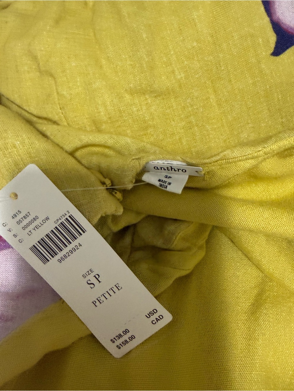 Anthropologie Yellow Floral-Trim Sleeveless Wrap Maxi Dress - Picture 4 of 4
